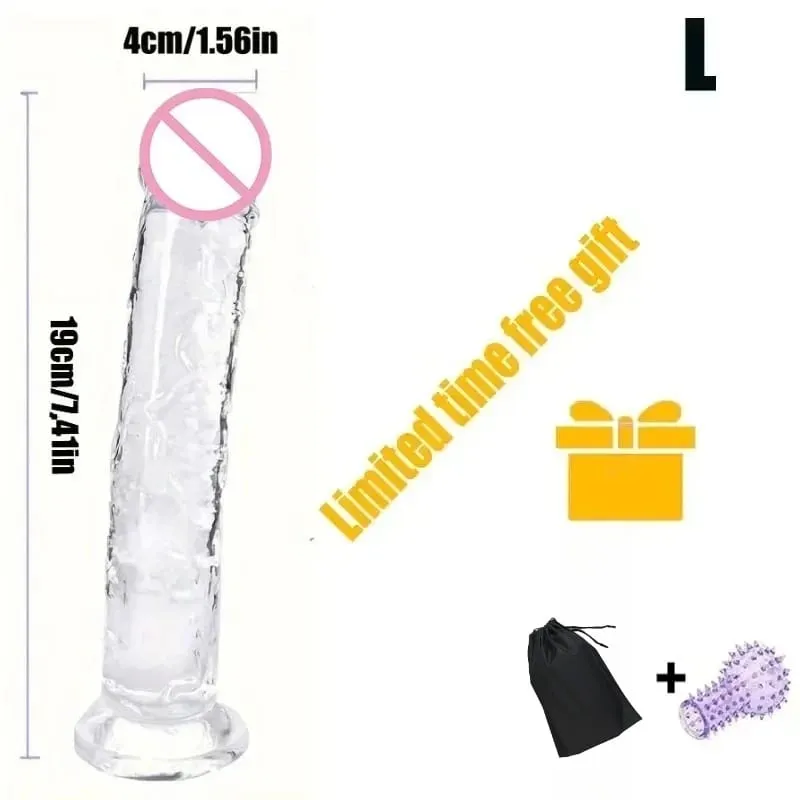 Mulher realista anal butt plug transparente vibrador ventosa pau grande masturbadores macios g ponto pênis grande produto sexual adulto 18 +