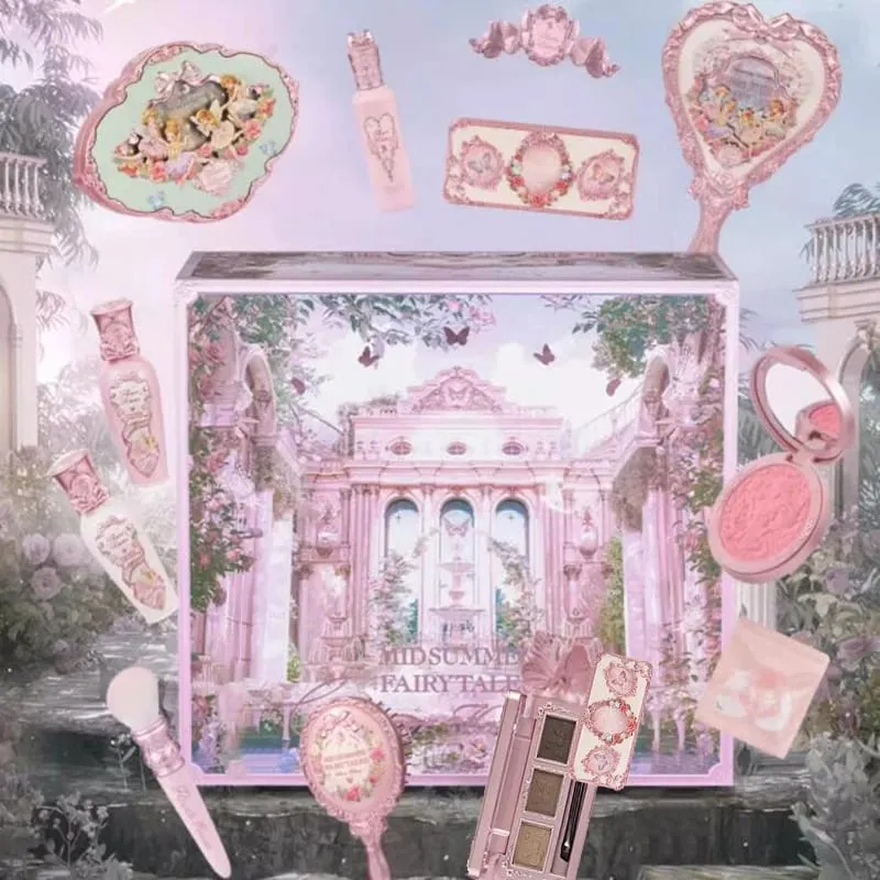Flor sabe conjunto de contos de fadas do meio do verão compõem caixa de presente paleta de sobrancelha em pó blush corretivo lipgloss para mulher — image 1