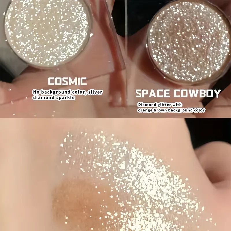 Long-Lasting Glitter Eyeshadow - Radiant High Shine Finish Instant Highlighting Effect Sparkling Powder Eye Makeup for Parties