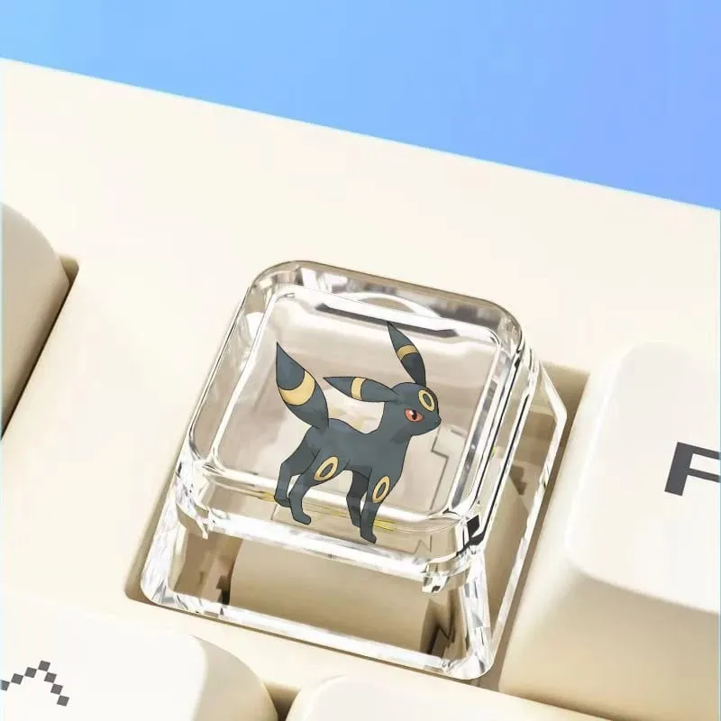 Teclado mecânico cruzado personalizado anime keycap único charmeleon blastoise eevee transparente dos desenhos animados keycap