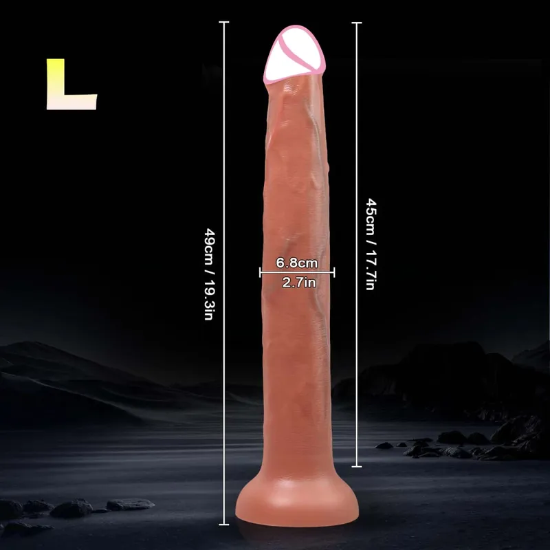 Pênis realista super longo com ventosa, masturbador macio, sensação de pele enorme, pau anal, brinquedo sexual para homens, mulheres e adultos, 3 tamanhos