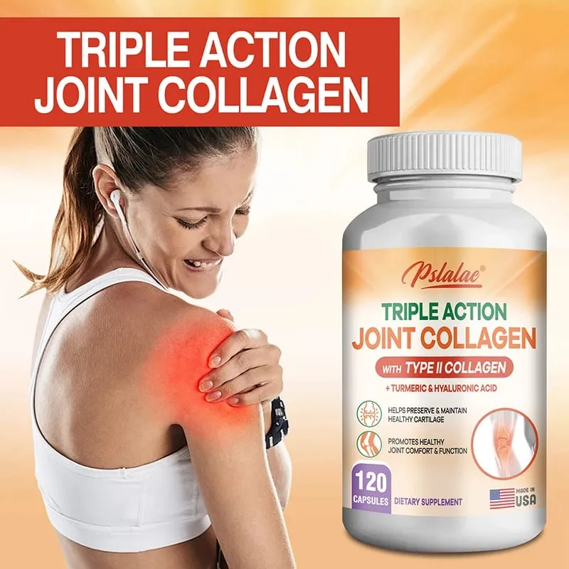 Triple Action Joint Collagen with Type II Collagen - Promotes Joint Health & Comfort Relieves Pain Rebuilds Preserves Cartilage