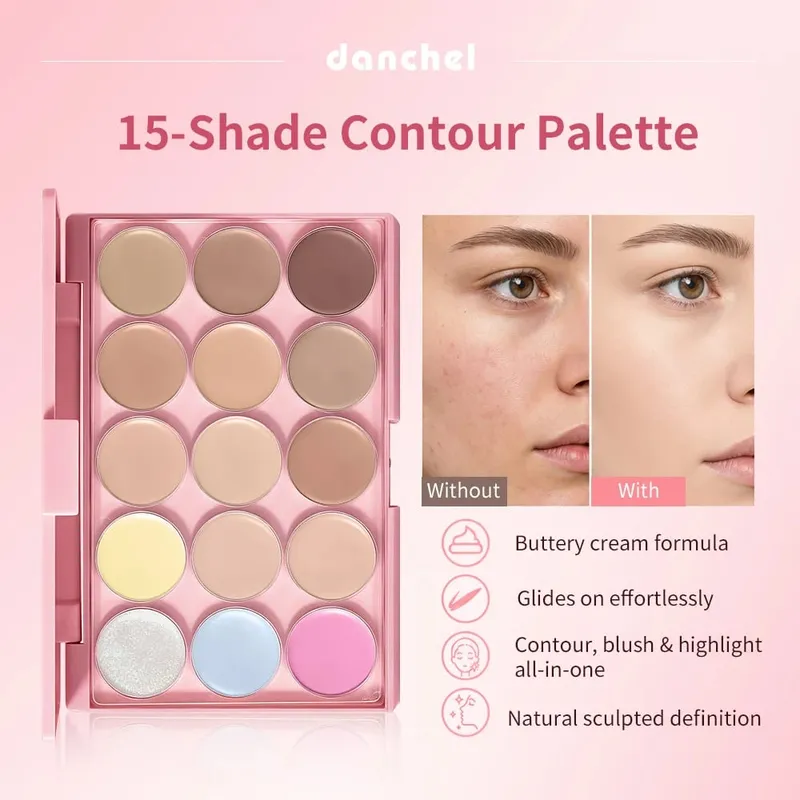 臉部化妝組眼影輪廓腮紅口紅粉底遮瑕眉毛眼線睫毛膏化妝品套裝帶化妝刷