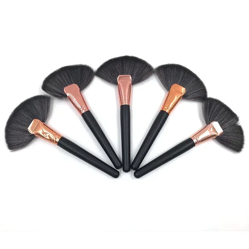 1 pçs maquiagem macia grande ventilador escova fundação blush pó iluminador escova em pó pincéis cosméticos maquiagem