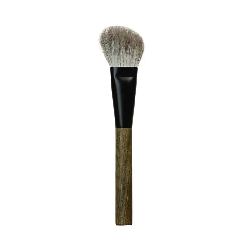 LT06 Professional Handmade Makeup Brushes Soft Goat Snow Fox Hair Angled Contour Brush Green Sandalwood Handle Make Up Brush