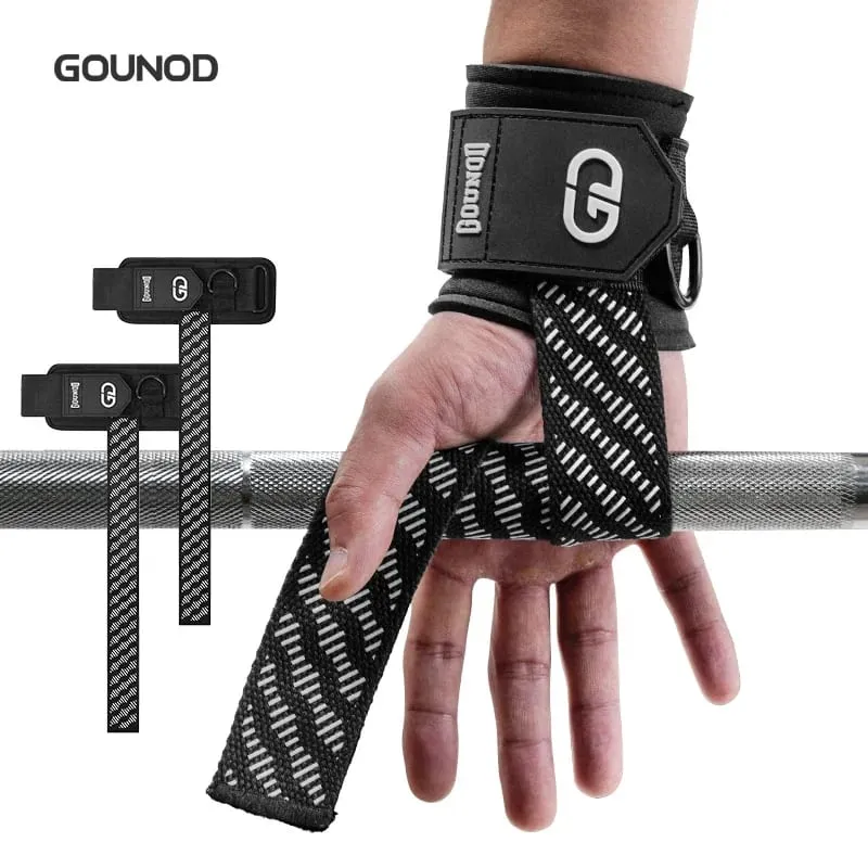 2 pçs tiras de pulso de levantamento de peso treinamento de força ajustável antiderrapante ginásio impulsionador bandas de fitness suporte de levantamento esportes faixa de aperto