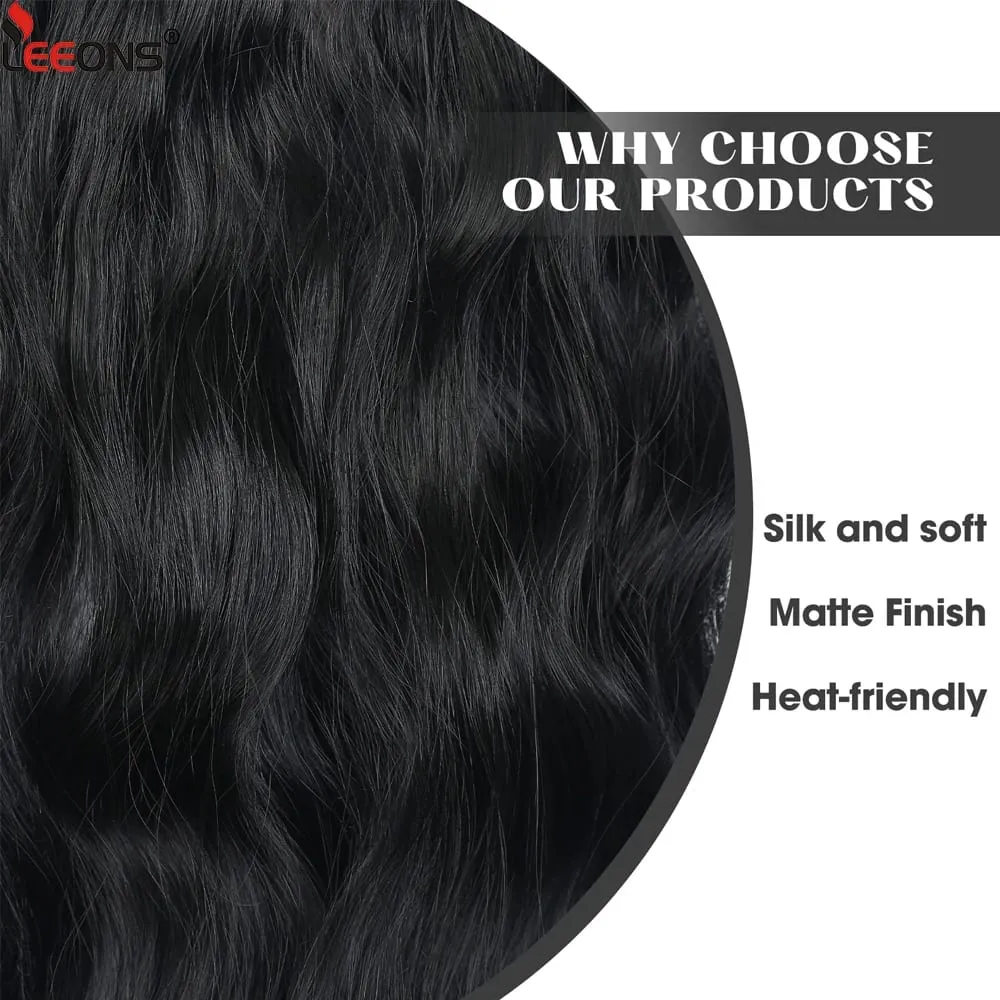 Synthatic Artificial Long Wavy Hairpiece Blonde Mixed Brown False Hair Piece For Women Two Clips Natural Hair Extension 17 Color