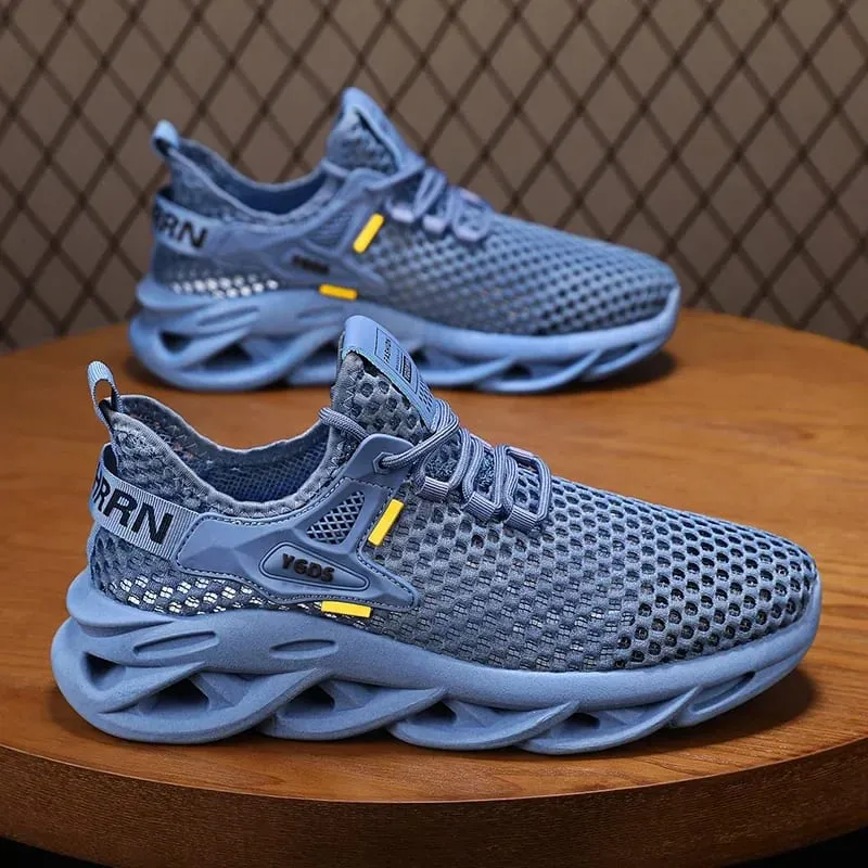 Malha respirável verão masculino plataforma tênis leve casual mocassins sapatos para corrida tênis caminhadas ao ar livre uso diário