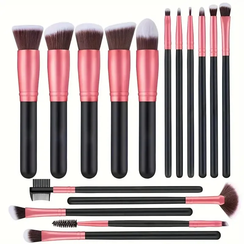 14-16 pçs conjunto de pincéis de maquiagem profissional kit de maquiagem premium base de cabelo sintético sombras de energia mistura ferramentas de beleza
