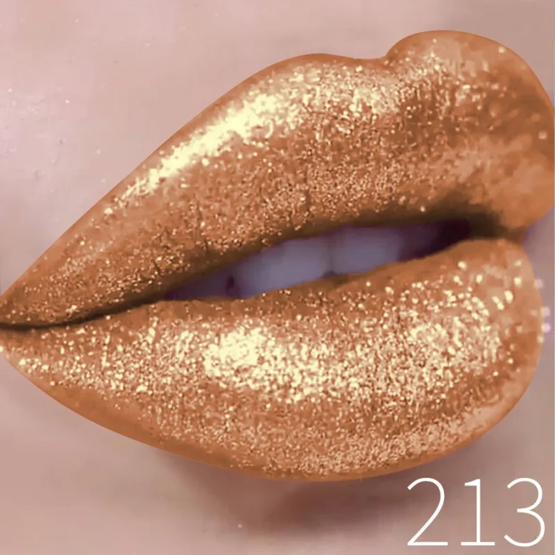 Batom líquido metálico com glitter, brilho labial de longa duração, à prova d'água, pérola brilhante, alta pigmentação, maquiagem coreana, presentes, 1 peça