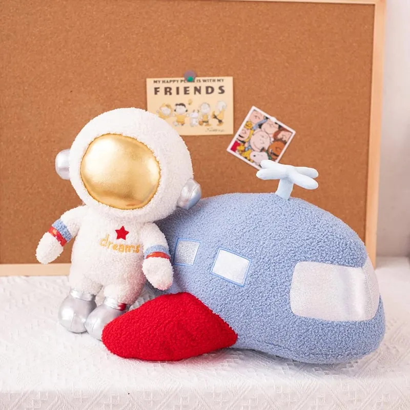 Zu espaço tema festa decoração de casa bonito astronautas ufo foguete e avião brinquedos de pelúcia meninos tenda quarto almofadas