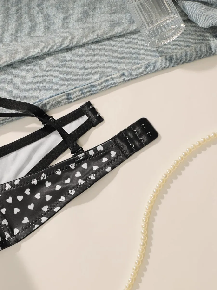 Venda quente 2 sutiãs padrão impresso sexy com push ups reunidos alças ajustáveis ​​conjunto de roupa interior a3122