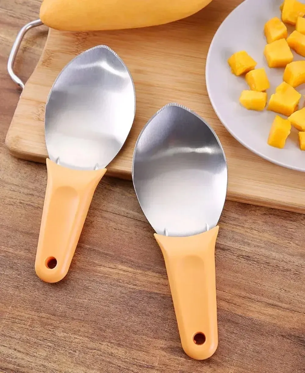 Colher de manga multifuncional, faca de corte, ferramenta de grânulo, descascador, manga, abacate, colher, cozinha, ferramenta de frutas, imperdível