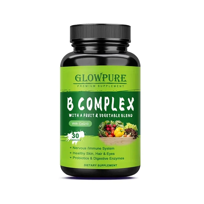 Vitaminas do Complexo B para Sistema Nervoso e Energia - Apoia a Imunidade, Saúde do Coração, Cabelo, Pele e Unhas