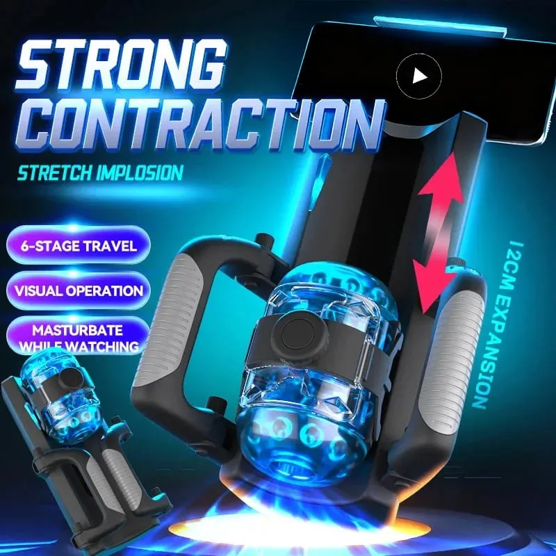 Impulso-rei 12cm 6 segmentos de ponto fixo telescópico masturbador masculino uma chave explosão masturbação copo treinador brinquedos sexuais para homem