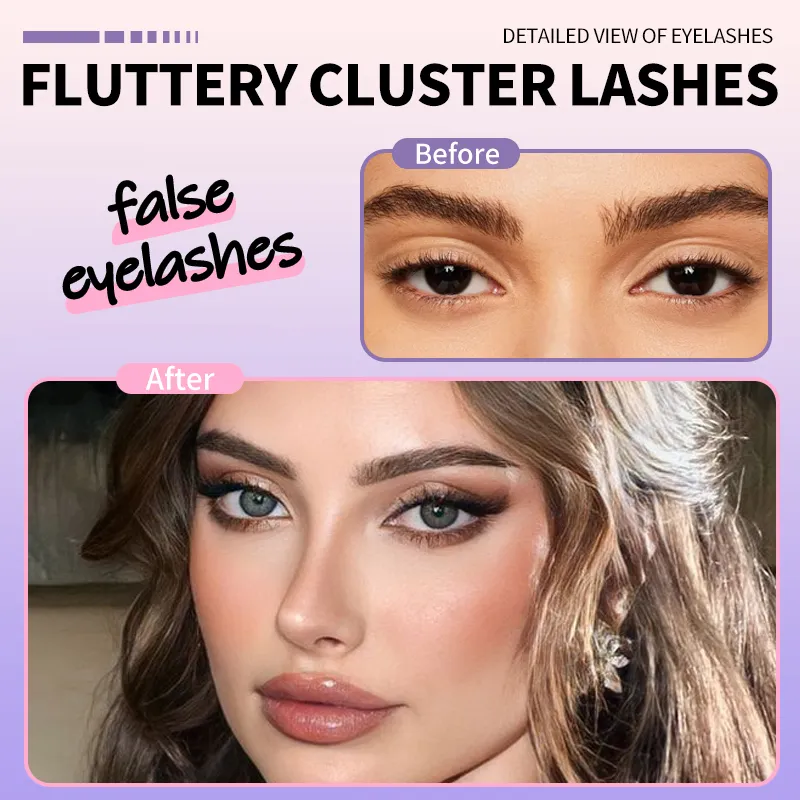 3 linhas diy grosso individual cluster extensões de chicote segmentado natural lash clusters estilo olho auto-enxerto cílios maquiagem