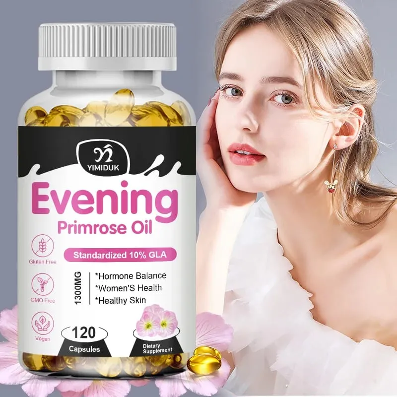 Evening Primrose Oil 1300mg with Rich GLA & Essential Nutrients Balance Hormones Support Women's Comfort & Enhance Skin Health