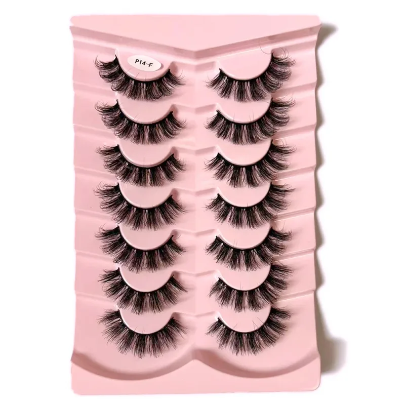 7 Pairs False Eyelashes Wispy Lashes Natural Look Fake Eyelashes Faux Mink Fluffy Strip False Lashes Pack