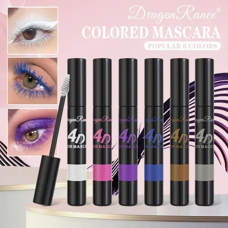 Rímel colorido maquiagem 4d sedoso natural cílios longos rímel à prova dwaterproof água extensão de longa duração grosso curling rímel