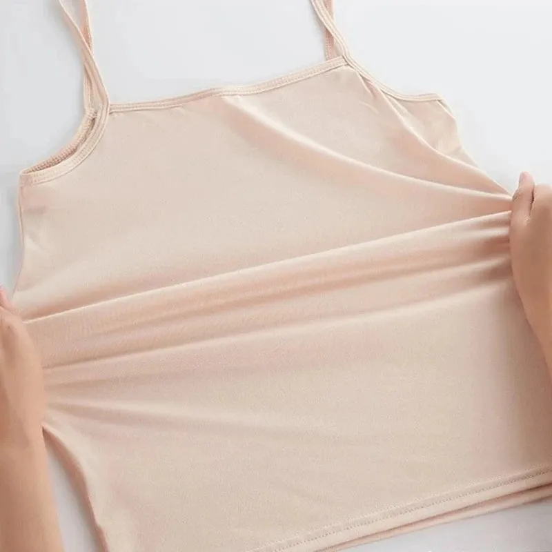 Solid Color Sleeveless Camisole Vest Casual Basic Slim Tank Top All Match Daily Women Summer Fashion Streetwear Tops Underwear — image 7