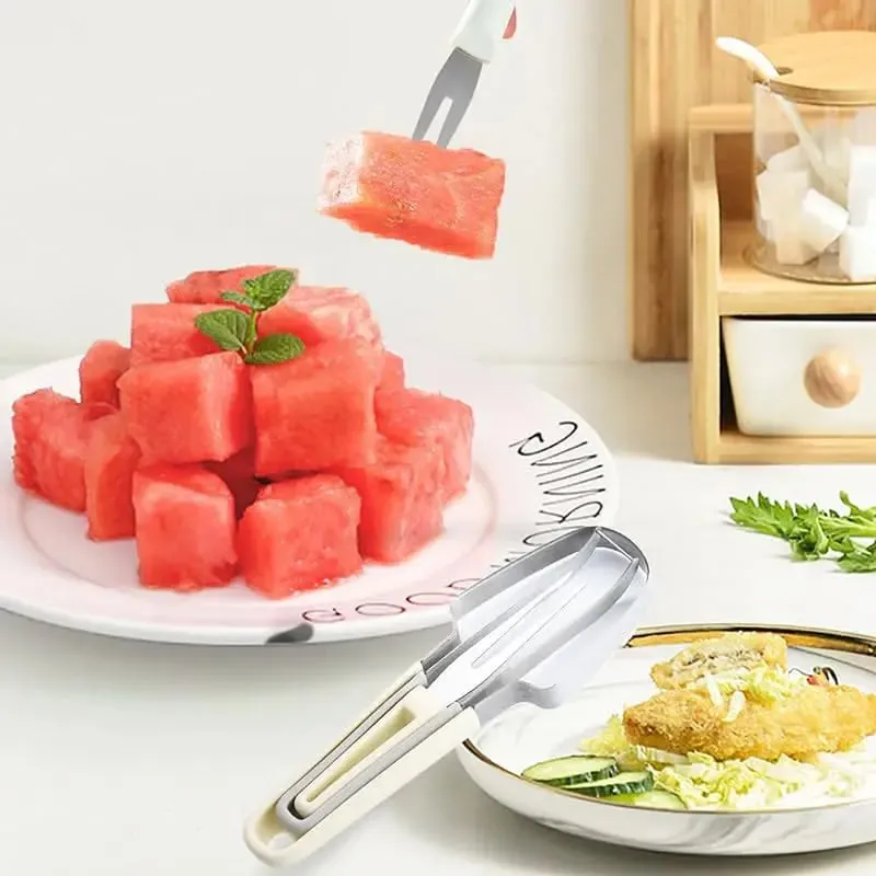 Watermelon Cutter Slicer Popsicle Mould 3 in 1 Melon Scoop Fruit Scooper Tool for Dig Pulp Separator Creative Fruit Knife