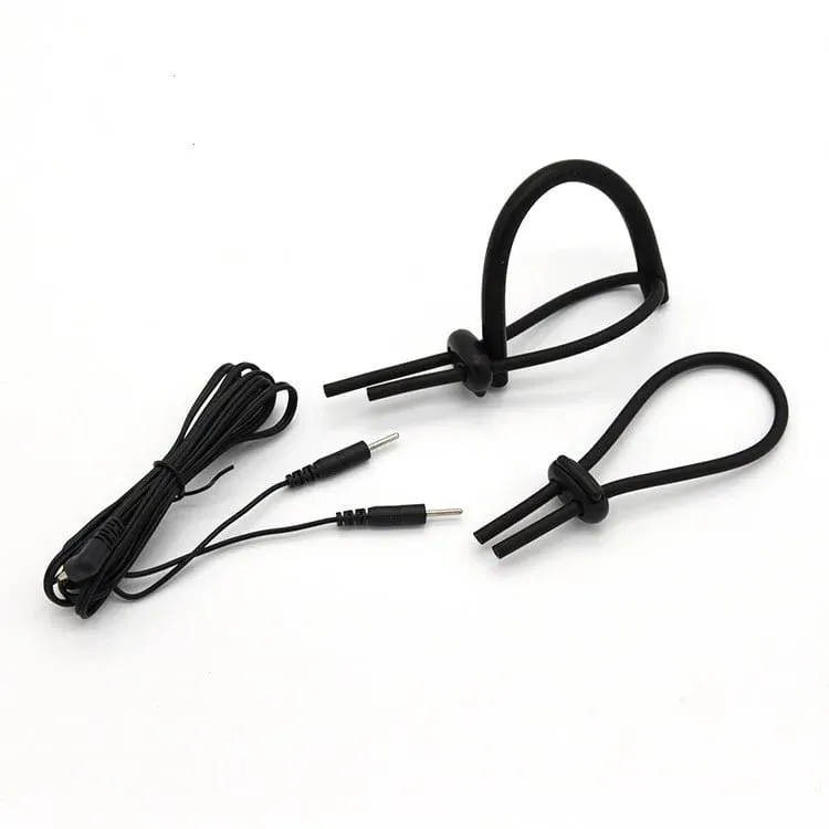 Male Electro Shock Penis Ring Electric Stimulation Massage Cock Ring Delay Time Ring Medical Themed Toys Sex Product Accessories