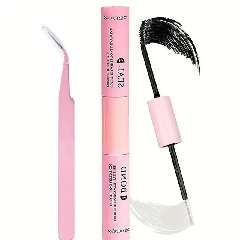 Kit de cílios de anime preto requintado de 10 linhas - cílios postiços com adesivo e selador natural dinâmico DIY comprimento 10-13mm