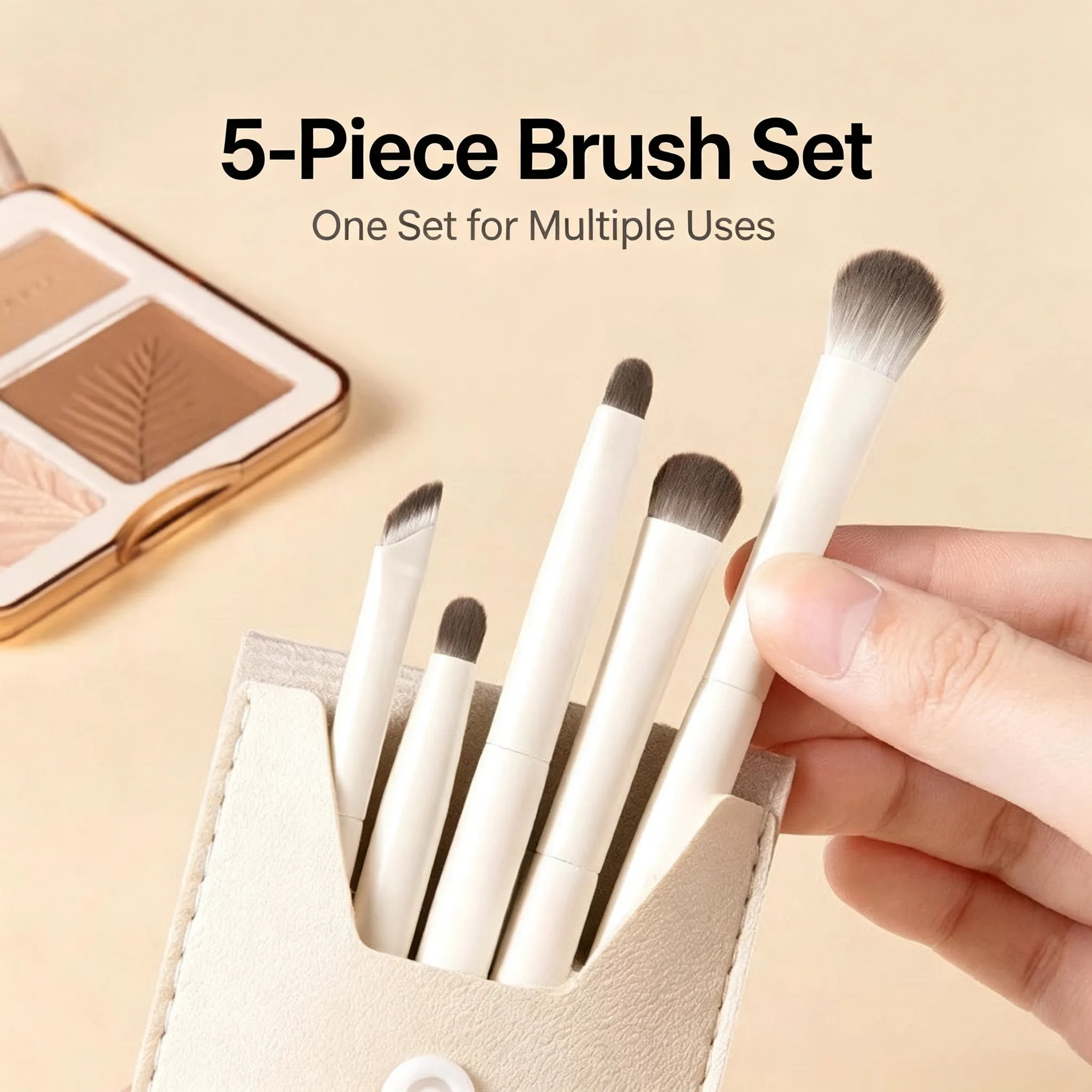 Conjunto de pincéis de sombra para iniciantes, incluindo delineador sob os olhos para aplicação de cores e pincéis para detalhes de mistura