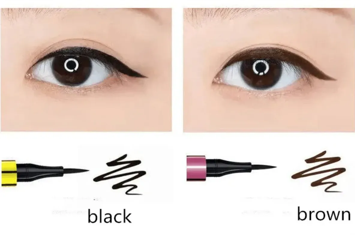 1 Pcs Long-Lasting Eye Liner Pencil - Waterproof Smudge-Proof Black/Brown Cosmetic Smooth Liquid Eyeliner for Beauty Makeup