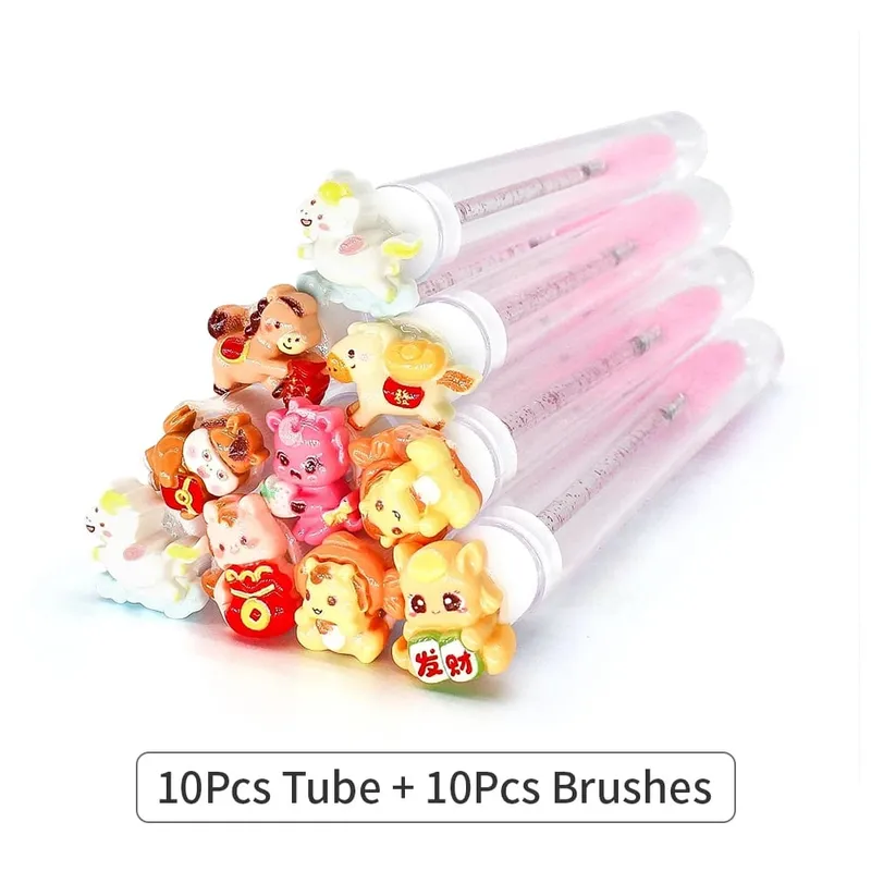 10/50 pçs tubos de escova de cílios cristal lash rímel varinhas sobrancelha pente spoolies recipiente cílios escovas aplicadores ferramentas de maquiagem