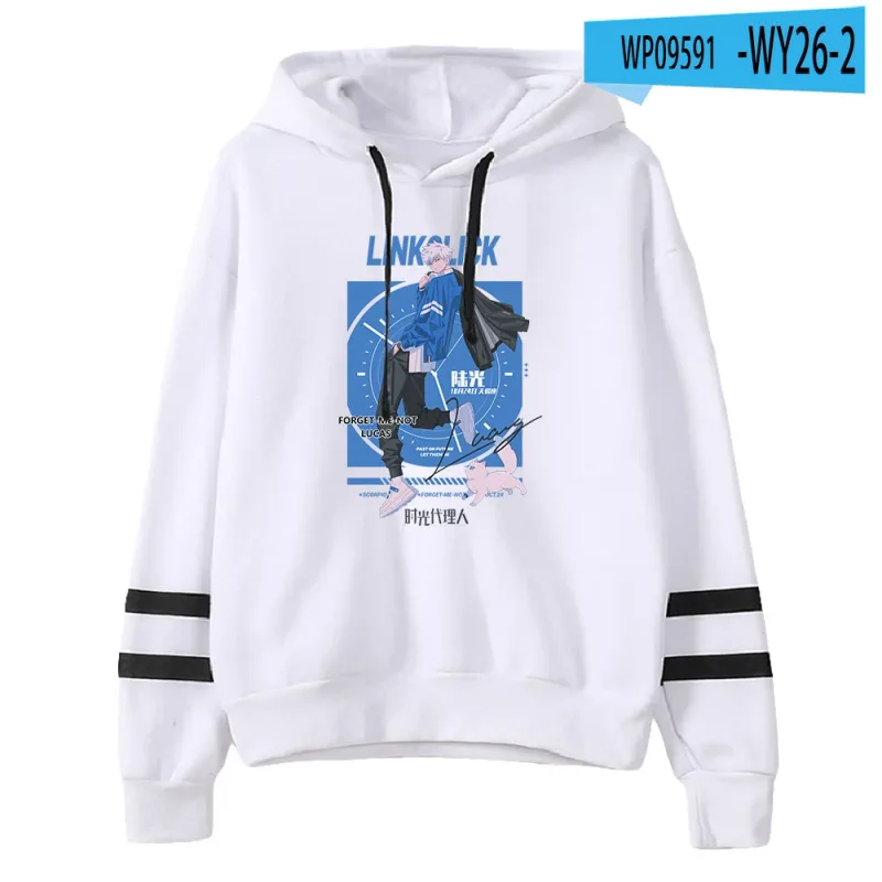 Link Click Anime Hoodie Unisex Pocketless Parallel Bars Sleeve Sweatshirts Women Men Hoodies Harajuku Streetwear Fashion Clothes