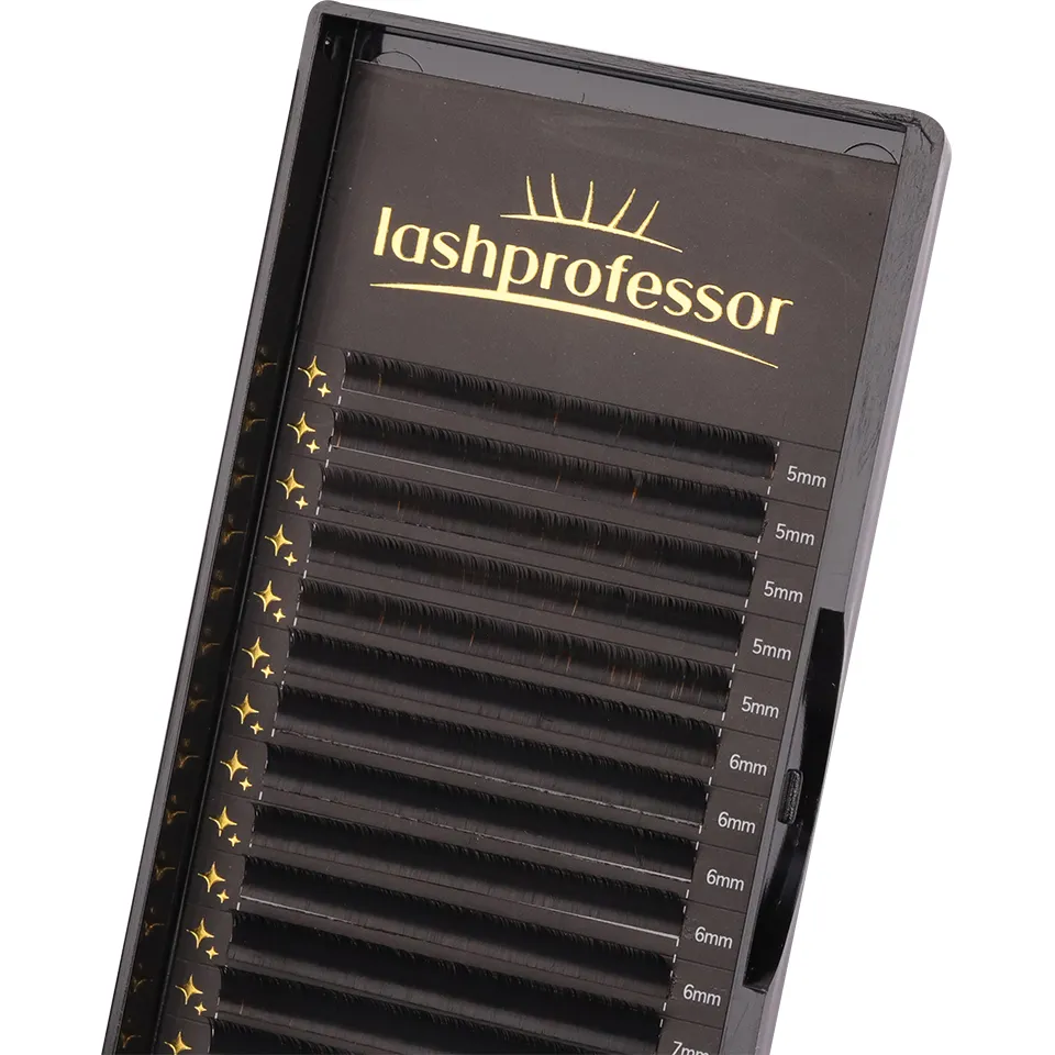 Lashprofessor 16 linhas individuais de cils bandejas de chicote 5-20mm seda clássico cílios uso profissional do salão de beleza extensões de cílios de caxemira