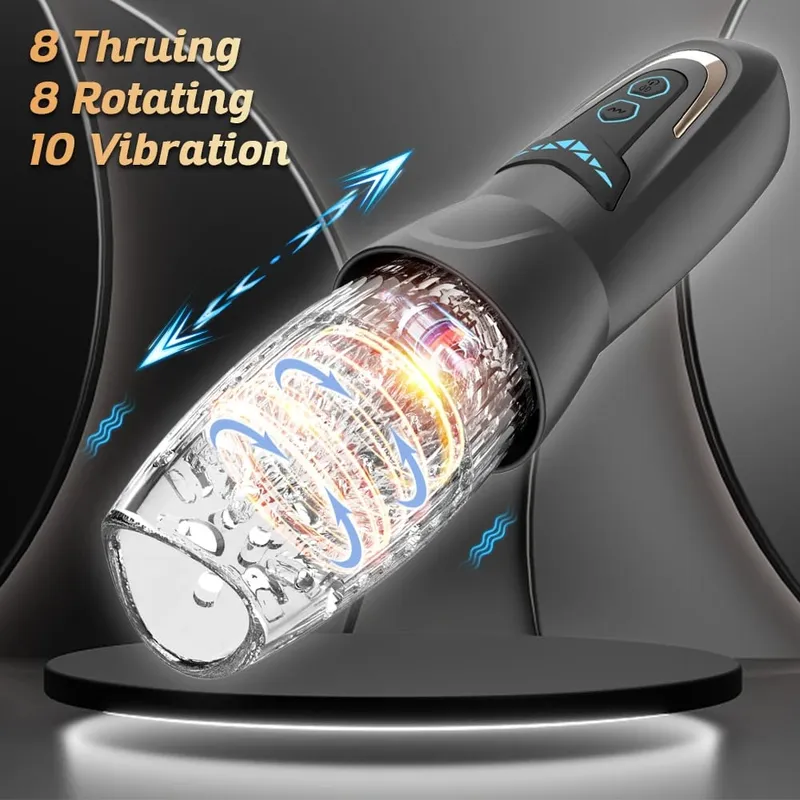Telescopic Male Masturbator Automatic Thrusting Rotating Mastubator Cup Electric Sex Toy Pocket Pussy For Men Adult Supplies