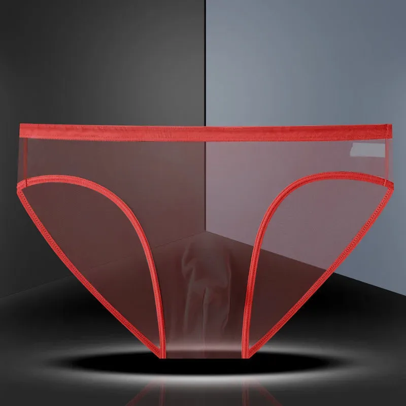 1-2 Pcs Men's Briefs Seamless Transparent Ultra-thin Underpants Breathable Mesh Sexy Male Panties Elastic Underwear Shorts Panty