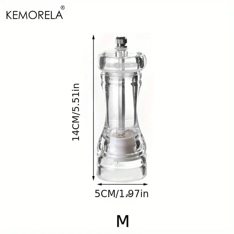 1 pçs especiarias moinho shaker acrílico manual moedor de pimenta sal especiarias moinho shaker cozinha transparente ferramenta moagem