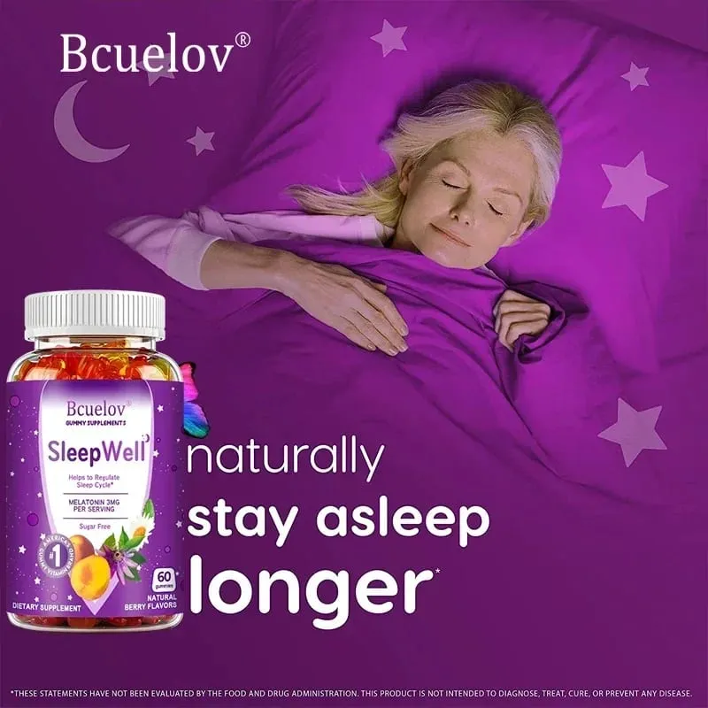 Melatonin Gummies 3 Mg - Fall Asleep Naturally Fight Insomnia Support Immunity Improve Rest Quality and Sleep Cycles — image 6