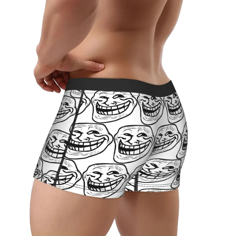 Rage comic trollfac tronco engraçado anime bolsa roupa interior venda quente padrão boxer breve confortável cuecas masculinas plus size