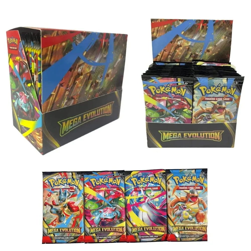 Cartão pokémon divertido 40-360 segundos, mega evolução, chamas fantasmas, reforço inglês, cartão de batalha, fãs de anime, brinquedo de presente de aniversário para crianças — image 3