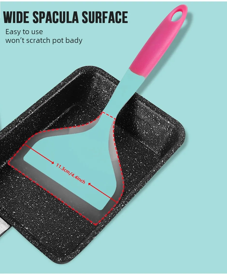 Silicone Spatula Cooking Utensils Beef Meat Egg Kitchen Scraper Wide Pizza Cooking Tools Shovel Non-stick Spatula Color Randomly