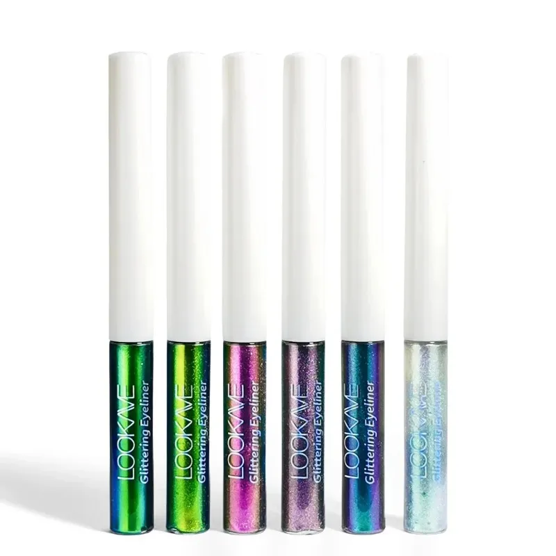 Delineador líquido camaleão brilhante metálico glitter sombra multicolorido delineador perolado polarizado aurora maquiagem com pigmento para os olhos