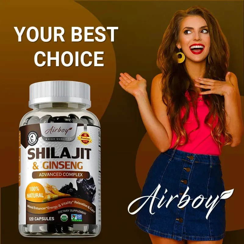 Shilajit e Ginseng - Suporte de energia e vitalidade, melhora a clareza mental, suporte imunológico, aumenta a resistência, crescimento muscular