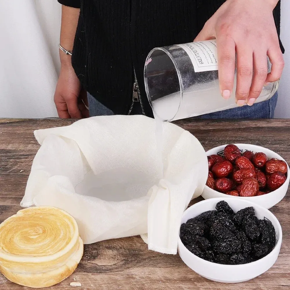 5/1PC Filter Cloth Reusable Cotton Fiber Mesh Strainer Cheese Beer Tofu Homebrew Filter Cloth Kitchen Food Ferment Strainer Tool — image 3