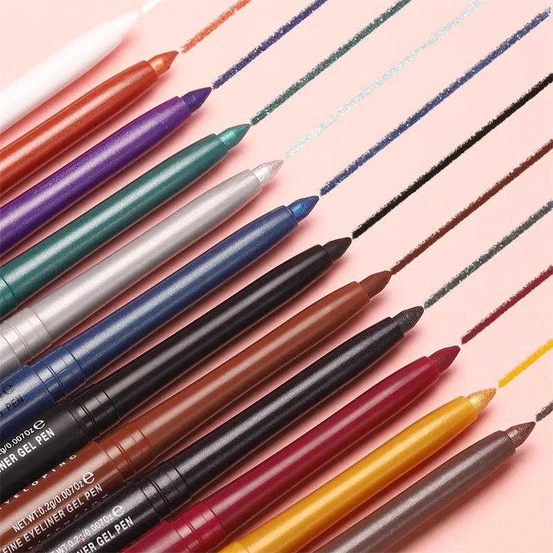 Waterproof Eyeliner Gel Pencil Gold Brown Lying Silkworm Pen Soft Easy Wear High Pigment Matte Eyeliner Lasting Shiny Eye Makeup