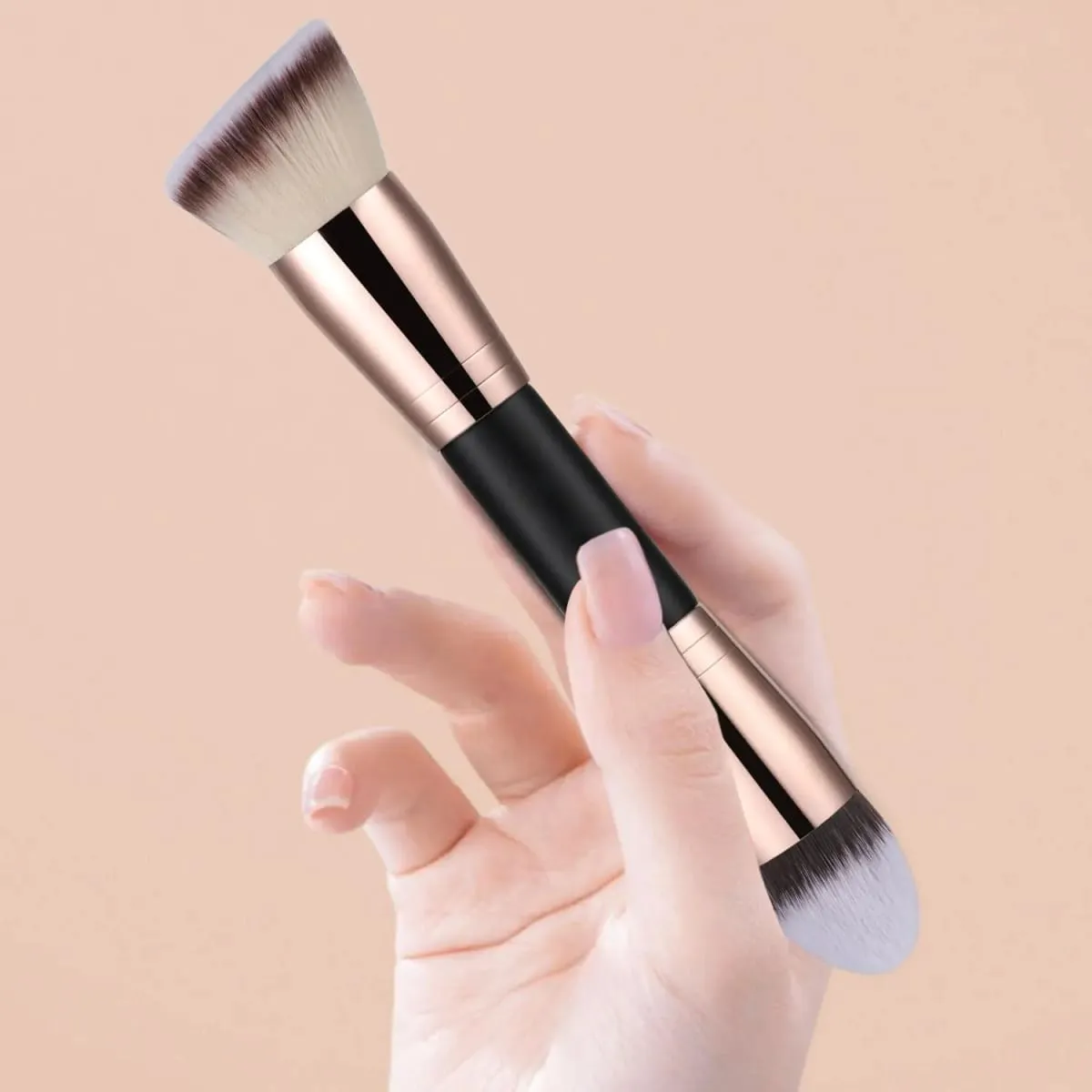 Pincel de maquiagem de base, pincéis de maquiagem de ponta dupla para misturar pó líquido, corretivo, creme, cosméticos, pincel de blush