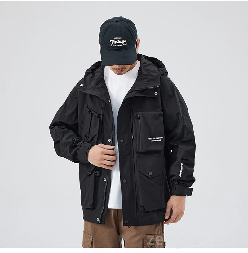 Spring Autumn Large size jacket black Coat Men's Plus size Windproof Man Windbreaker Pocket Jacket 170kg 12xl 11XL