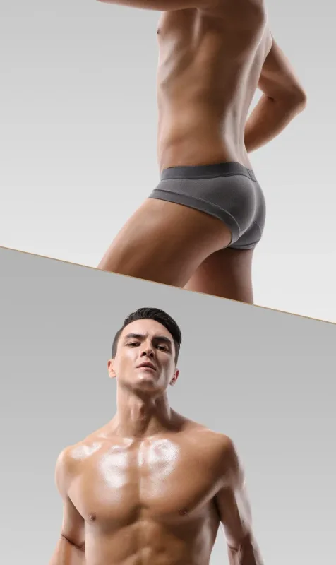 5PCSMen's cuecas de três peças com bolsa em forma de U, tecido modal, respirável, calças inferiores de cintura baixa para jovens de verão