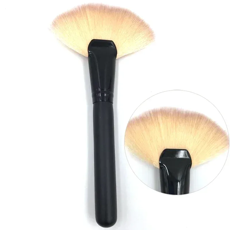 1 pçs maquiagem macia grande ventilador escova fundação blush pó iluminador escova em pó pincéis cosméticos maquiagem