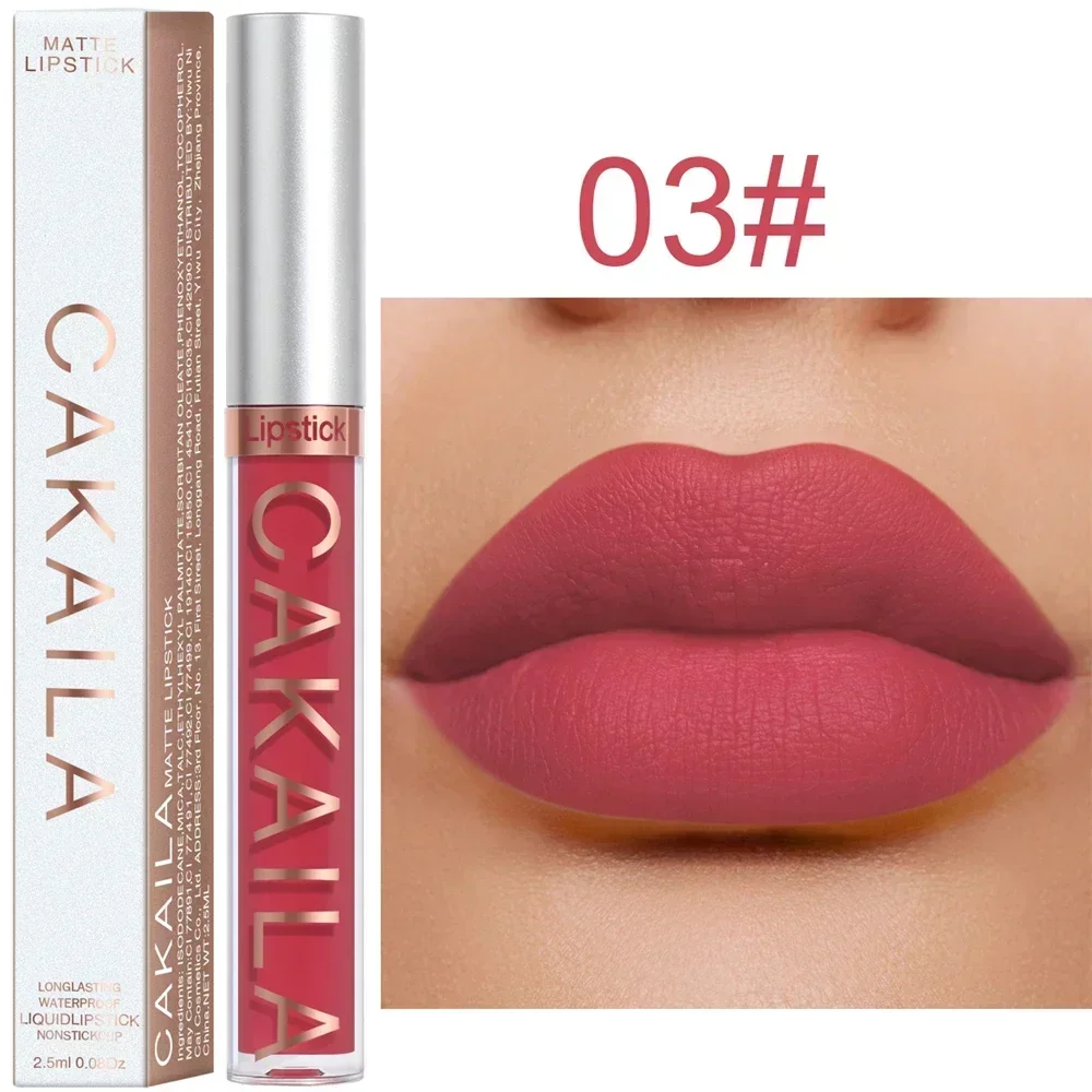 Matte Velvet Lip Glaze Tahan Lama Gincu Cecair Licin Sutera Tidak Mudah Luntur Lip Gloss Makeup Seksi Untuk Wanita Tint Bibir