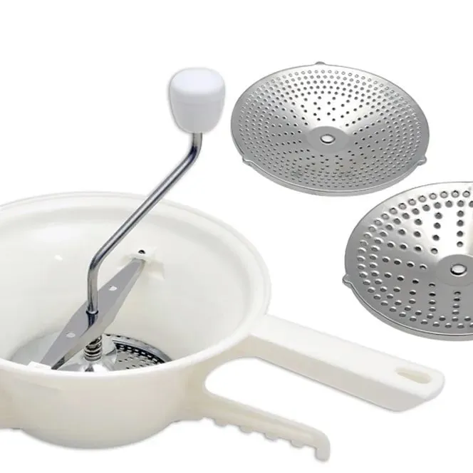 Moedor de alimentos com manivela manual equipado com 3 discos de moagem Moedor de alimentos vegetais e frutas adequado para molho de tomate purê de batata