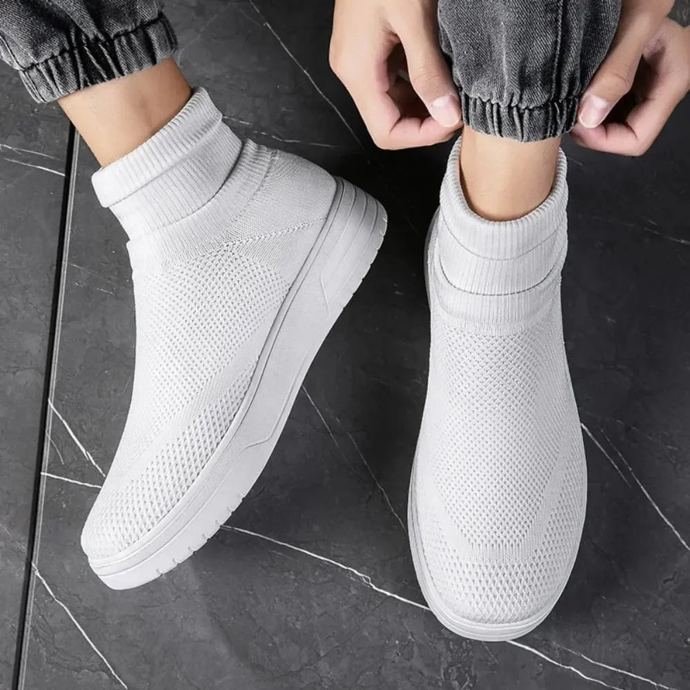 Sock Shoes for Men Spring 2026 New Couple Socks Breathable Mesh High Top Casual Shoes for Men One Foot Thick Soled Sneakers Men